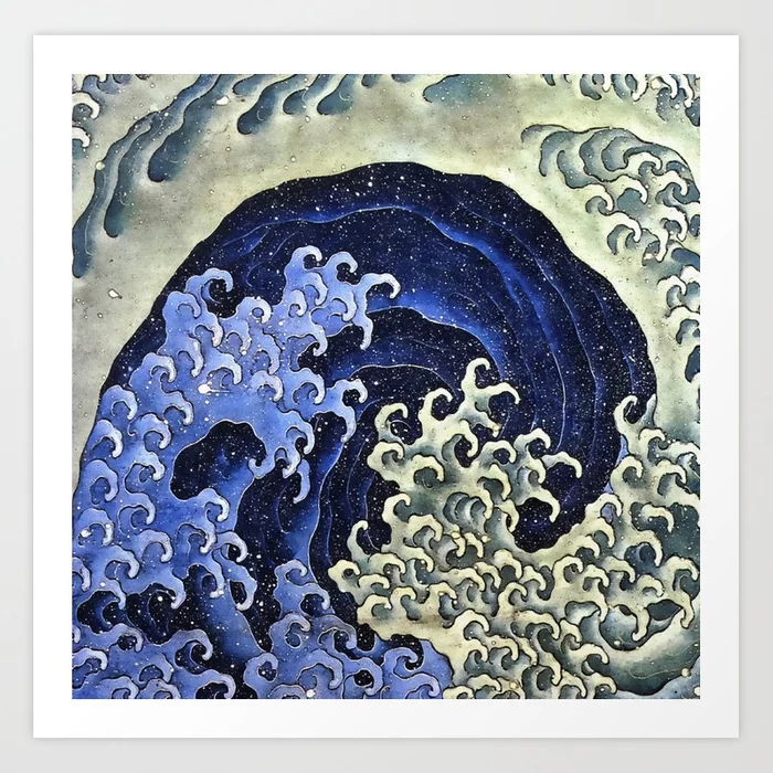 Hokusai Feminine Wave Japanese Vintage Art Print