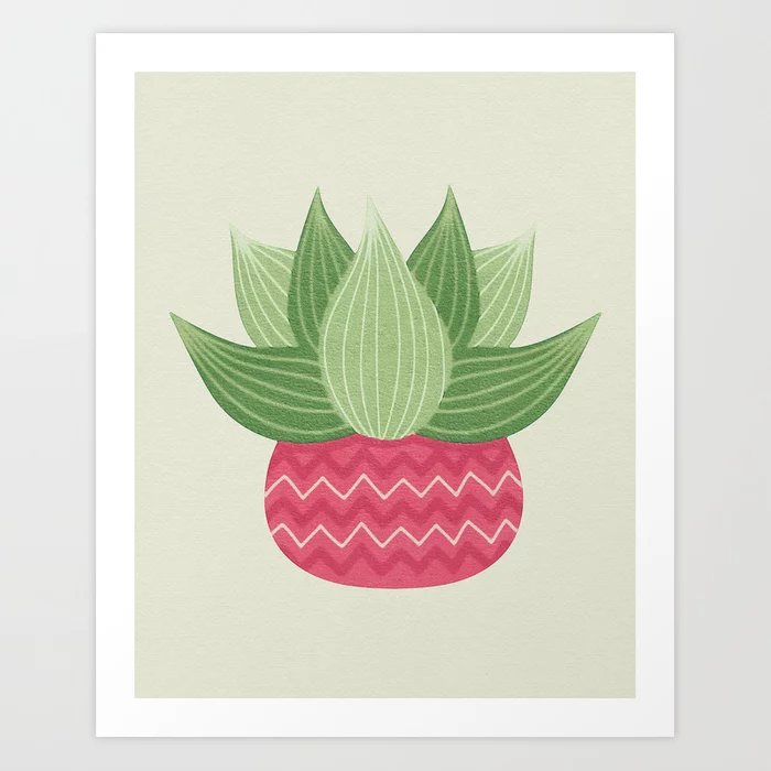 Watercolor Cactus Painting Art Print