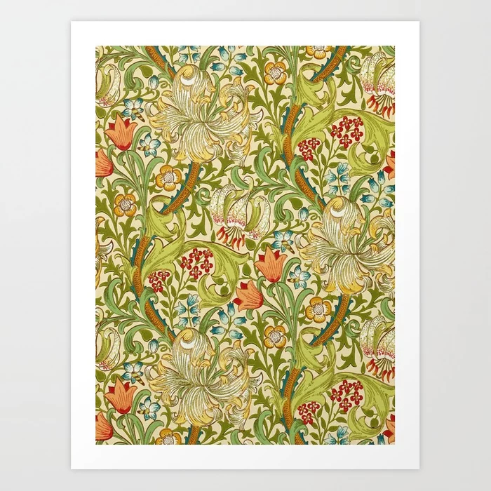 William Morris Golden Lily Vintage Pre-Raphaelite Floral Art Print