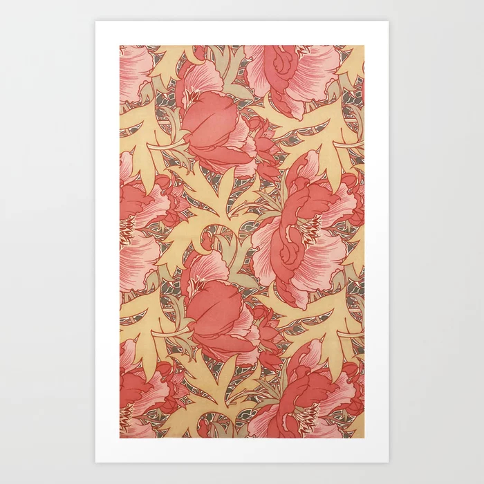 William Morris Poppies Floral Art Nouveau Art Print