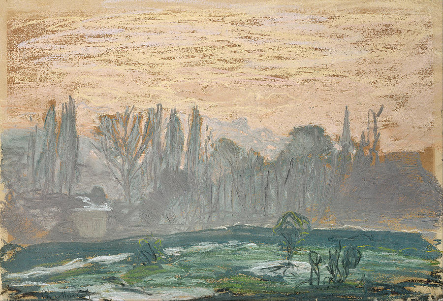 Claude Monet Winter Landscape With Evening Sky